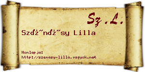 Szénásy Lilla névjegykártya
