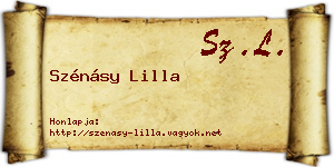 Szénásy Lilla névjegykártya